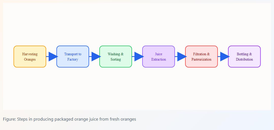 IELTS Writing Task 1 Test 27 – Process of producing orange juice