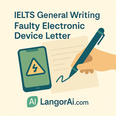 IELTS General Writing Task 1 – Complaint Letter about a Faulty Electronic Device | LangorAi.com